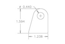 4130 1/8" THK, 7/16" HOLE, 1 1/8" HT, STRAIGHT CHASSIS TAB - QTY 20